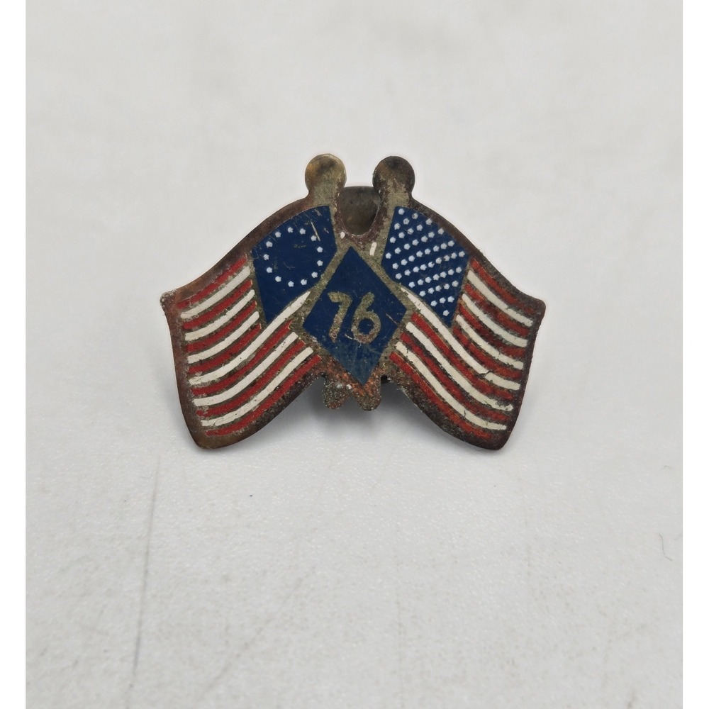 Vintage 1976 American Bicentennial Cross Flag Pin